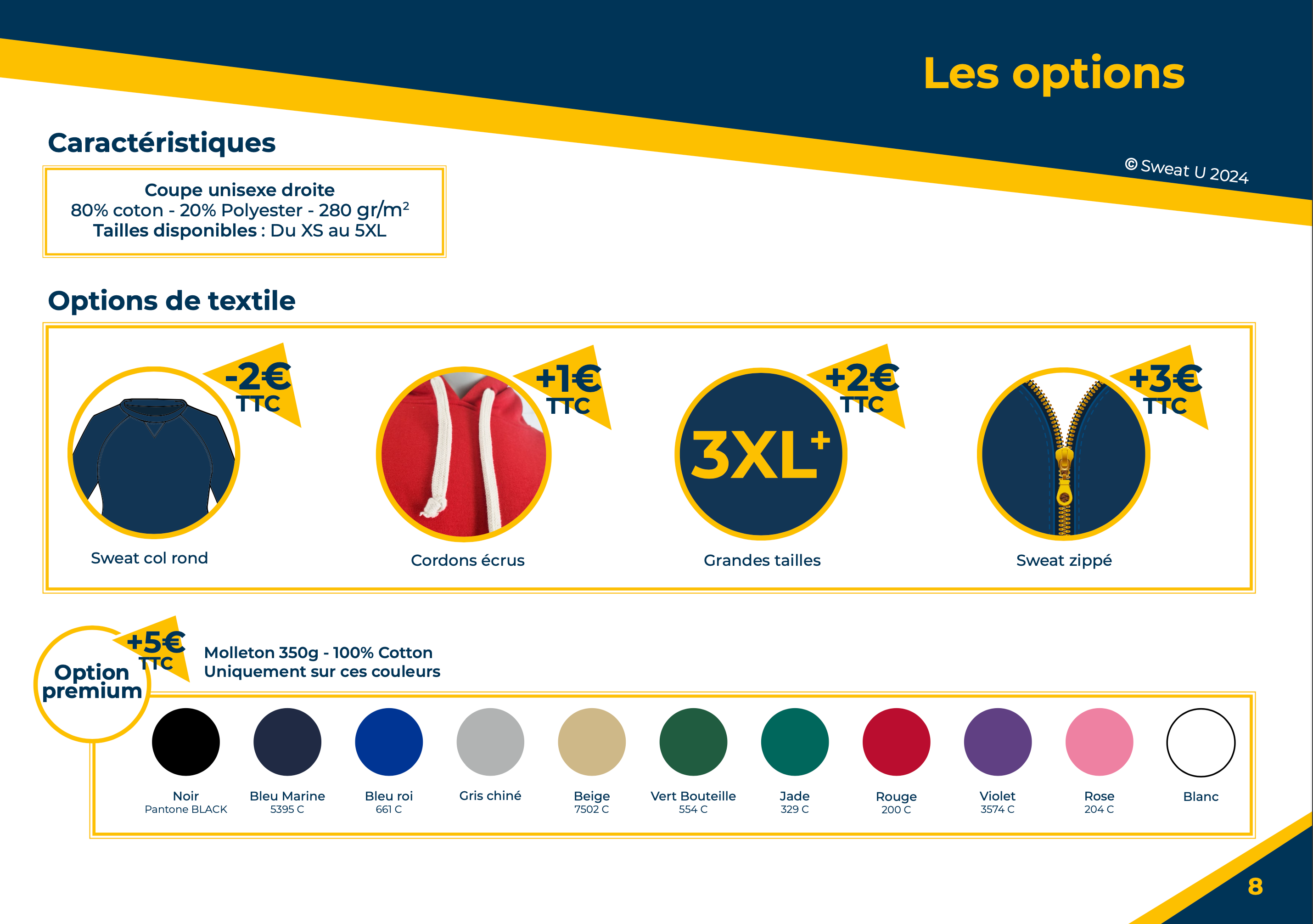 Presentation options sweat etudiant personnalise pas cher 